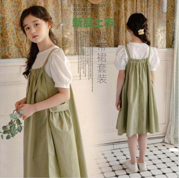 

clothing sets korea girls wholesale 2021 summer children's clothes 6pcs/lot 6-16year, White