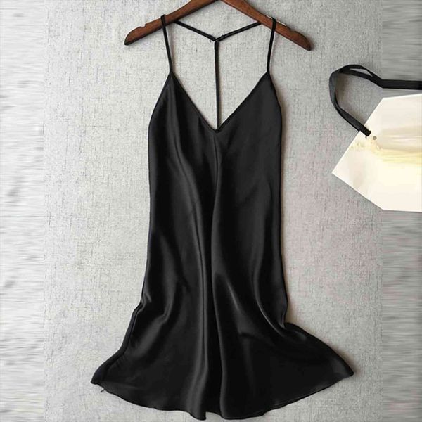 

nightie underwear satin sleepshirt womens sleepwears lingerie nightgowns babydoll nightdress plus size night dress, Black;red