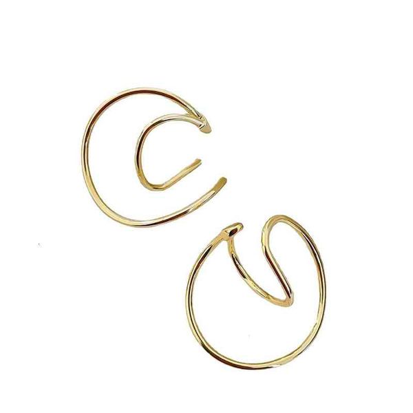 

french earrings non pierced metal special-shaped cochlea clip cold wind high sense temperament earbone female, Golden