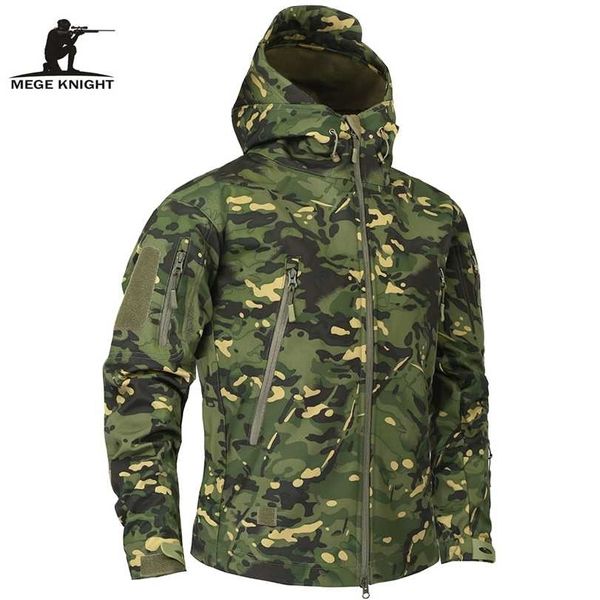 

mege brand clothing autumn men's military camouflage fleece jacket army tactical multicam male windbreakers 211214, Black;brown