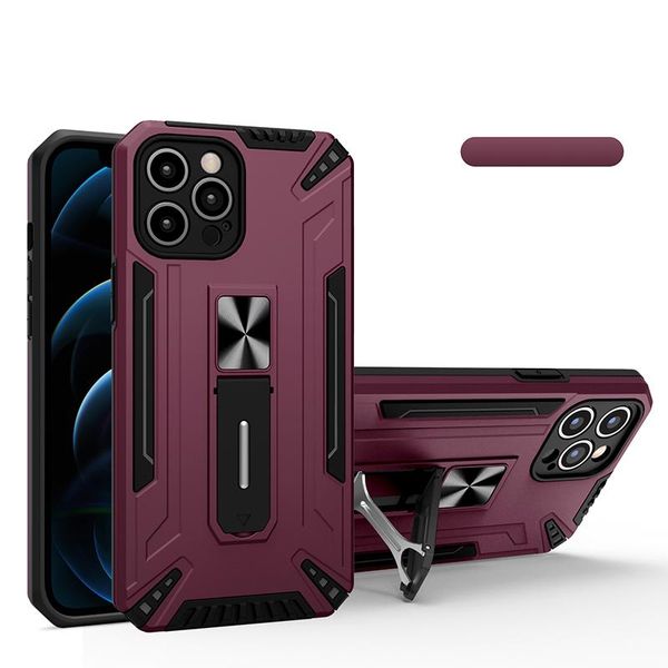 Custodie per cellulari per iPhone 13 Pro max 11 12 mini XS XR 6G 7 8 PLUS Cavalletto ibrido Supporto per auto magnetico Custodia antiurto con cover posteriore