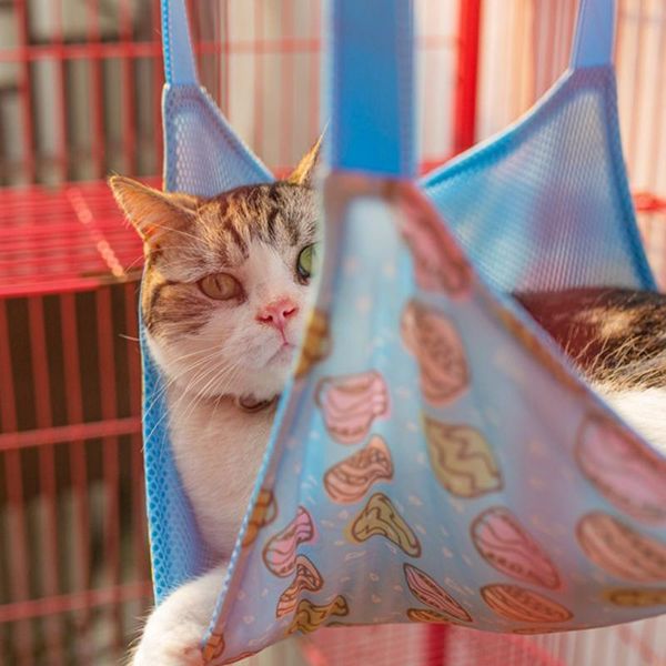 

cute pet hammock hanging bed cat sleeping pad cooling for summer kitten hamster squirrel small animals beds & furniture