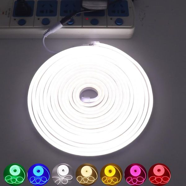 

strips dc 12v led neon light lamp waterproof smd 2835 120leds/m sign ribbon tape flexible strip 0.5m 1m 2m 3m 4m 5m