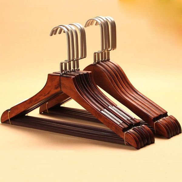 

hangers & racks 5pcs/lot 38cm solid wood suit hanger anti-skid clothes