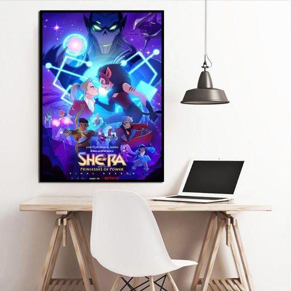 

paintings nordic wall art canvas painting she-ra and princess of power anime poster hd print modern children's room home decor