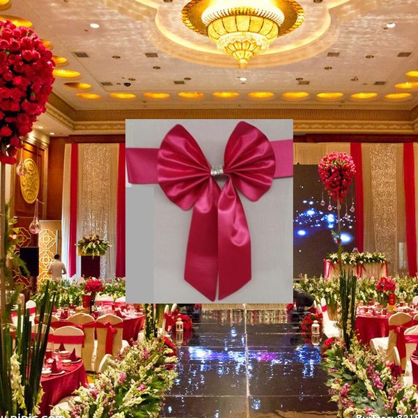 

10 pcs wedding bow tie band bow tie chair with elastic chair cover backrest back flower l wedding props