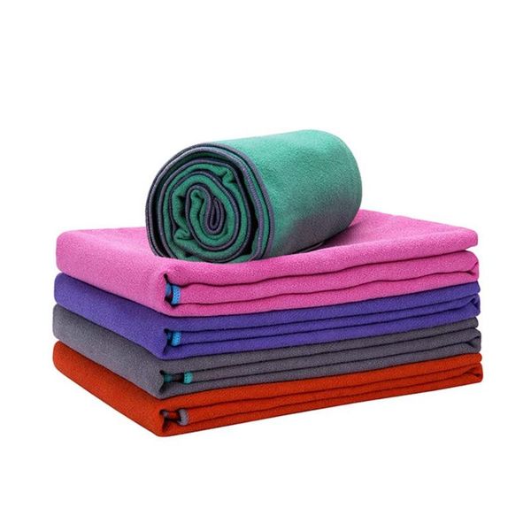 

solid color yoga blankets non slip soft mats fitness hand towel 183*61cm microfiber sweat absorbent pilates accessories