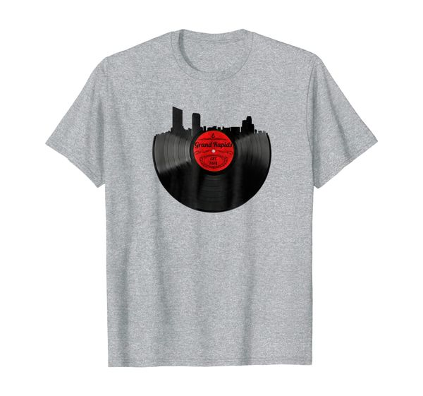 

Grand Rapids Michigan Shirt Vintage Skyline Vinyl Record Tee, Mainly pictures