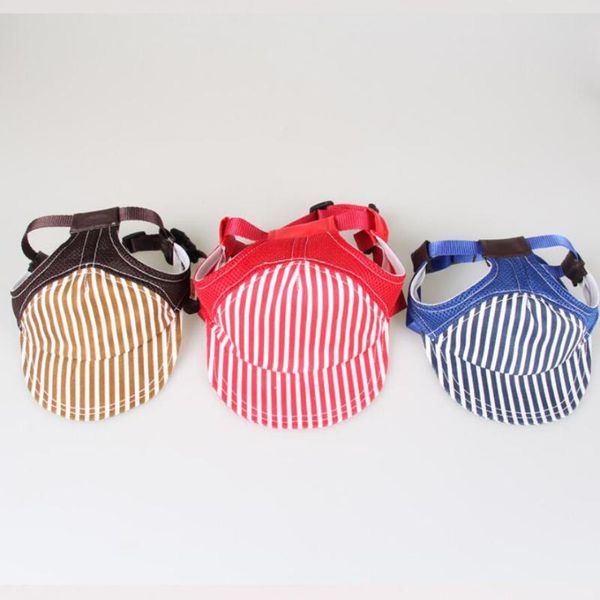 

dog apparel 1pcs adjustable pet cap small summer canvas baseball visor hat puppy outdoor sunbonnet