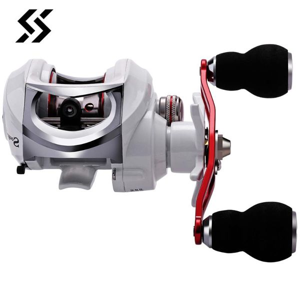 

sougayilang 18+1bb fishing reel strong drag power 10kg white/black right/left handed carp wheels tracking pesca baitcasting reels