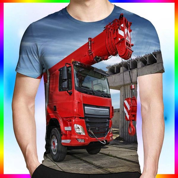 

arrival creative printed truck 3d t shirt cool fashion short sleeve casual hip hop funny t-shirt men's t-shirts, White;black