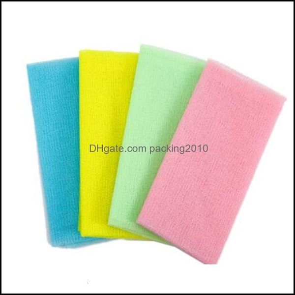 Badetuch liefert El Home Garden Salux Nylon Japanisch 30 * 90 cm Peeling Schönheit Haut Dusche Waschlappen Rückenpeelingbürsten Mti Farben Dr