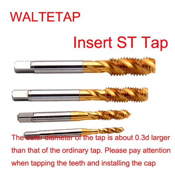 

hand tools hsse insert with tin spiral fluted tap st m1.6 m2 m2.5 m3 m3.5 m4 m5 m6 m8 m10 m12 m14 m16 x0.35 x0.4 x0.6 s t screw thread taps