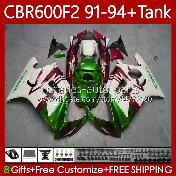 Комплект для тела для Honda Code Works CBR600F2 600CC 600FS 633NO.192 CBR 600F2 Red Green 91-94 CBR600 F2 FS CC 91 92 93 94 CBR600FS CBR600-F2 1991 1992 1993 1993