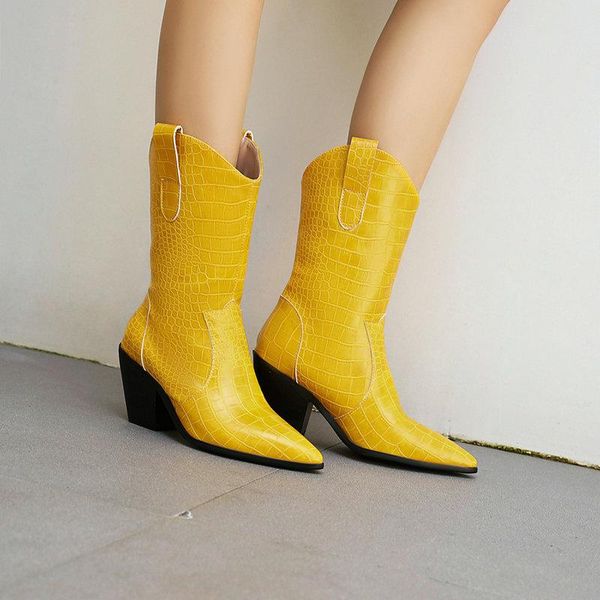 

dress shoes oversized 47 48 short boots women's mid autumn heel pointed thick white knight fashion, Black