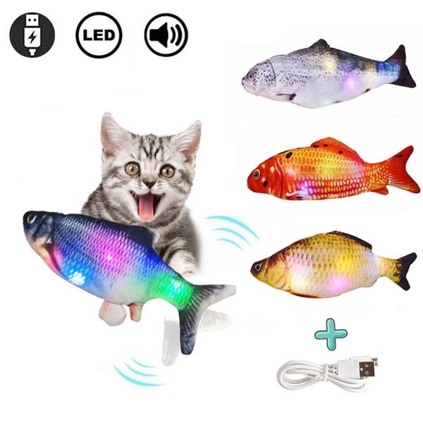 

cat toys funny toy colorful light music swing electric tail carp simulation fish