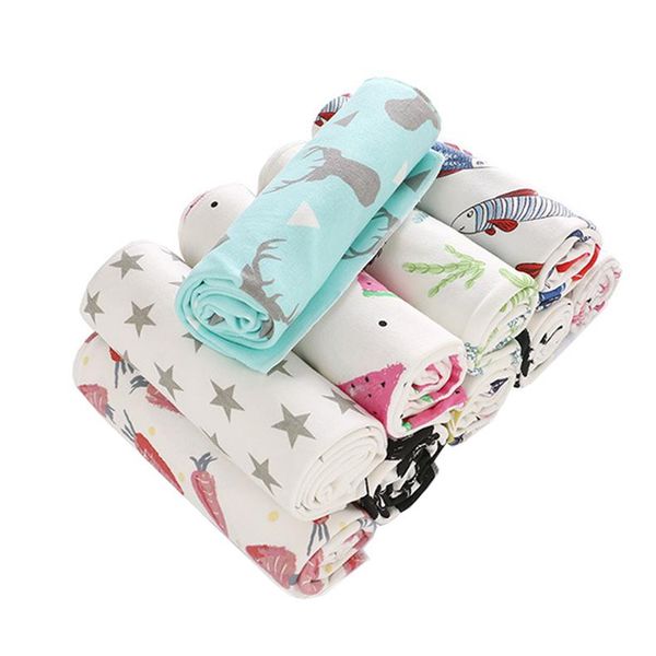 

blankets & swaddling born muslin baby blanket 100% cotton print receiving bath gauze bamboo swaddle towel beding