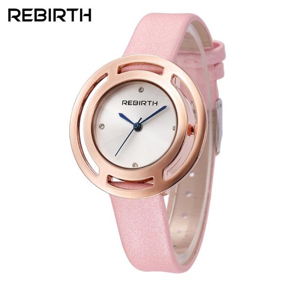 

wristwatches fashion rebirth brand casual ladies watches luxury gold bracelet quartz classic female leather strap clocks women, Slivery;brown