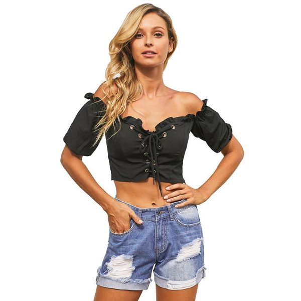 

women's jeans ripped casual curling old short high waist pants hip-covered 786133, Blue