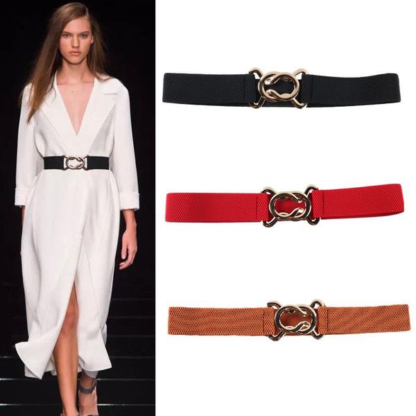 

belts women's waistband elastic belt jeans versatile decorative for dress with shirt, Black;brown