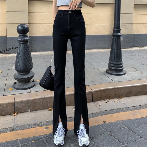 

women's jeans black high waist autumn 2021 pants slim, Blue