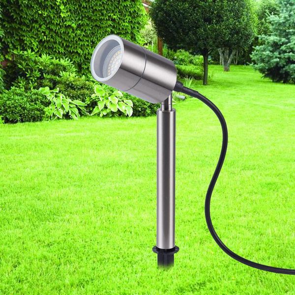 

stainless steel waterproof ip65 led lawn light landscape 5w gu10 underground spike spot lights tip outdoor garden lamp lamps