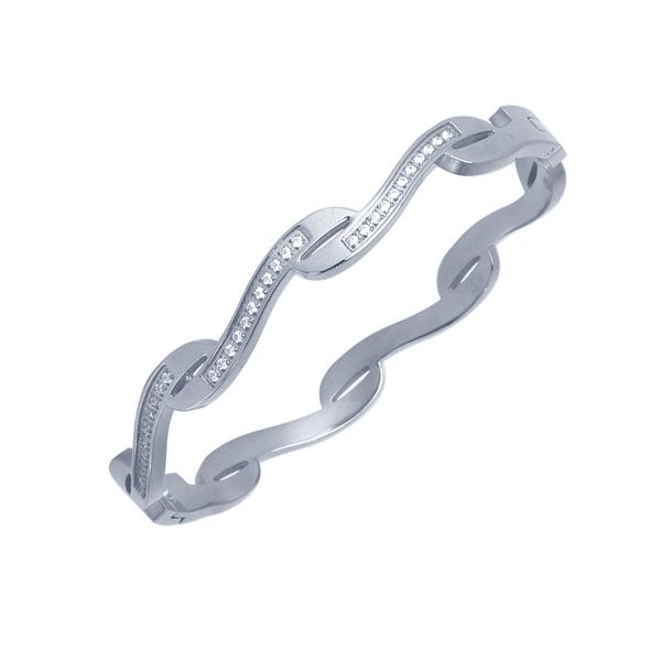 

bangle luxury natural stones jewelry rose gold stainless steel bracelets & bangles female charm bracelet for women, Black