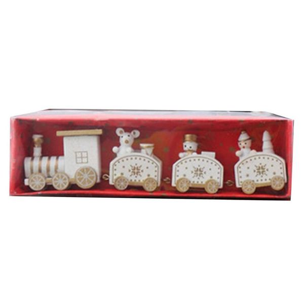 

christmas decorations wooden train ornament with reindder figurine mini kids gift toys for party kindergarten decoration