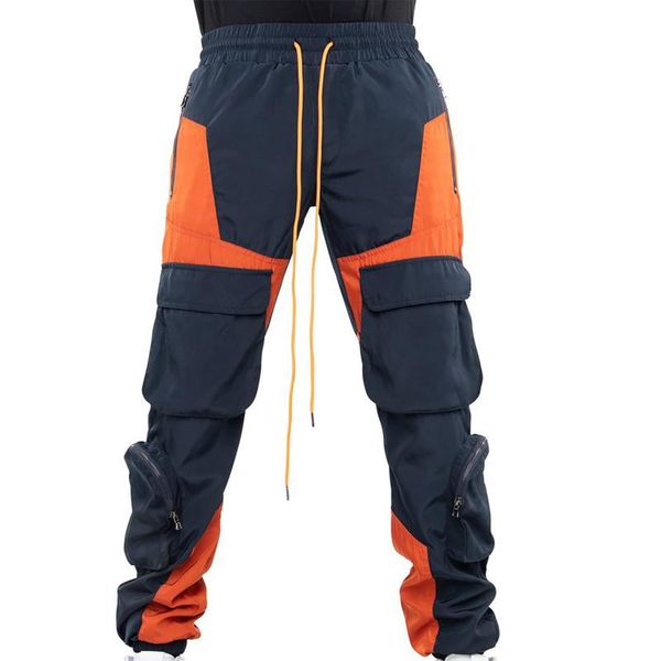 

men's pants joggers men cargo streetwear 2021 hip hop casual pockets harajuku fashion male trousers sweatpants long pantalon, Black