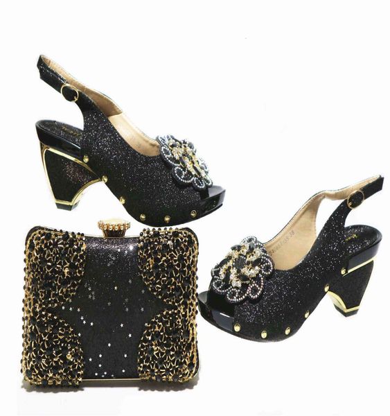 

fish mouth shoes with bag party wedding fashion sandals summer shoe bag pu large, Black