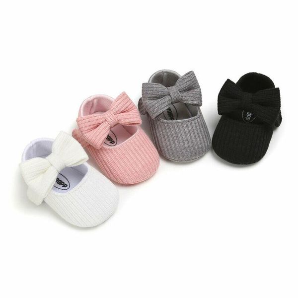 

cute born baby girls shoes pram princess soft with knot-bow first walkers