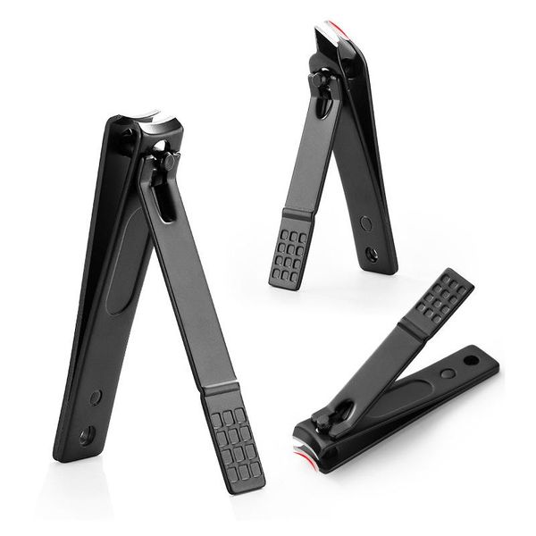 

2022 black stainless steel nail clipper 3 style set nail cutting trimmer toe clipper tool