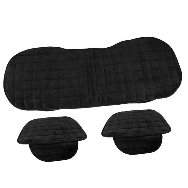 

universal front rear row car seat cover fleece plush luxury covers soft fabric cushion black
