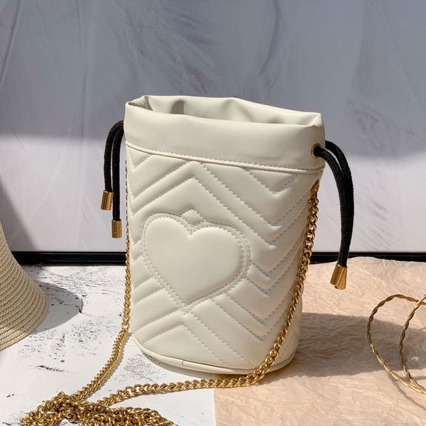 

fashion bucket shoulder wallet on genuine leather chain purse crossbody bag ladies hand bags, Red;black