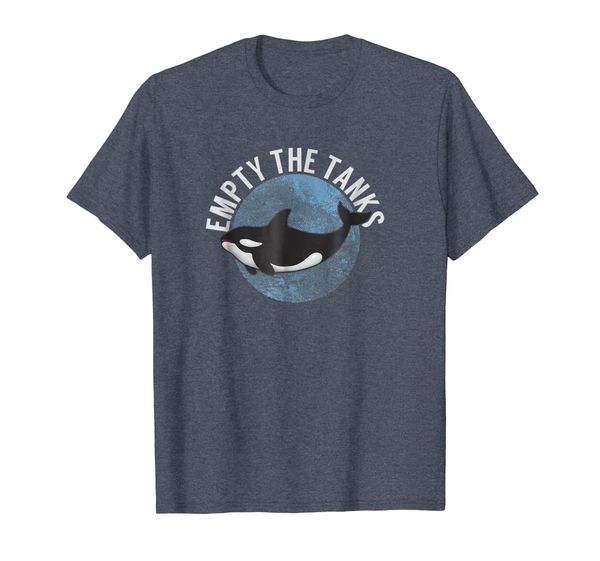 

empty the tanks killer whale orca t-shirt, White;black