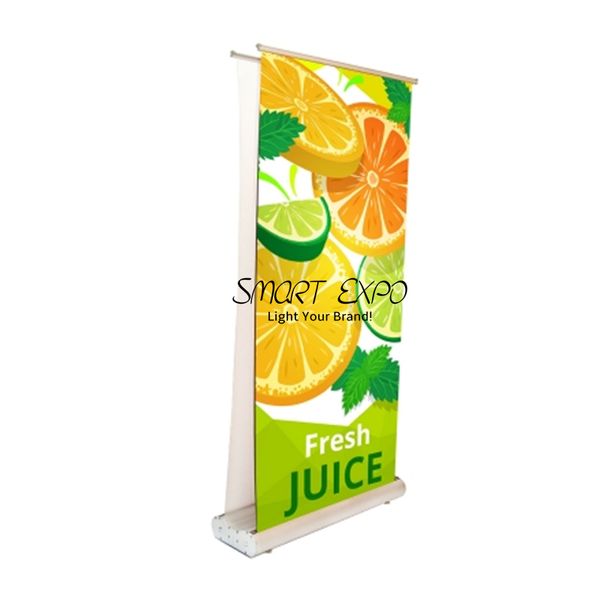 

double roller banner stand for promotion campaign advertising display with 85x200cm poster printing carry bag packing