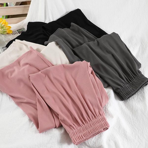 

high waist wide leg pants women spring and autumn 2021 drape straight all-match black casual trousers women's & capris, Black;white