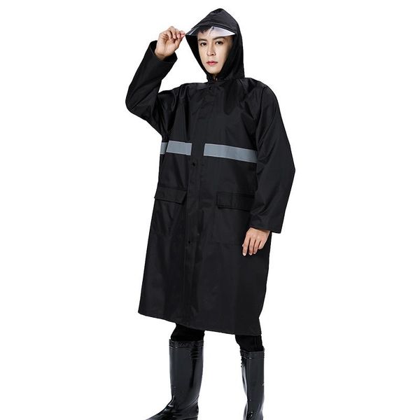 

raincoats thick long raincoat with pocket wide night light front and back reflective outdoor riding security poncho