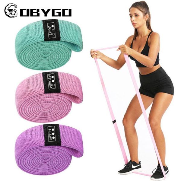 

resistance bands gobygo 3-piece long set fitness workout exercise elastic booty woman pull up leg equipment