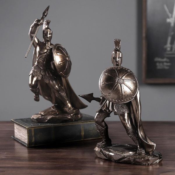 

greek god of war sparta sculpture knight character statue resin crafts desknordic style warrior figurines vintage home decor decorative