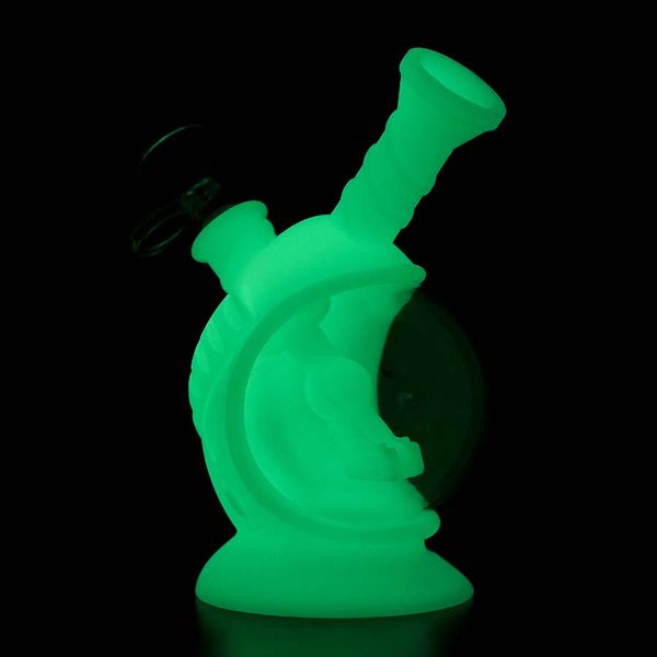 Glasbong Wasserpfeife Raumkapselform 6,4 Zoll Raucherbongs Dab Rig Recycler Rohre Bohrinseln Bubbler Zigarettenspitze Tabak