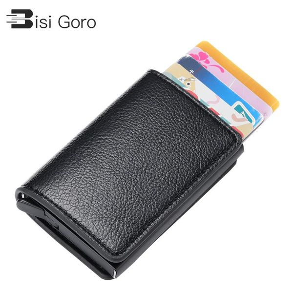 

bank card wallets men holders business id case fashion automatic rfid holder aluminium purse, Red;black