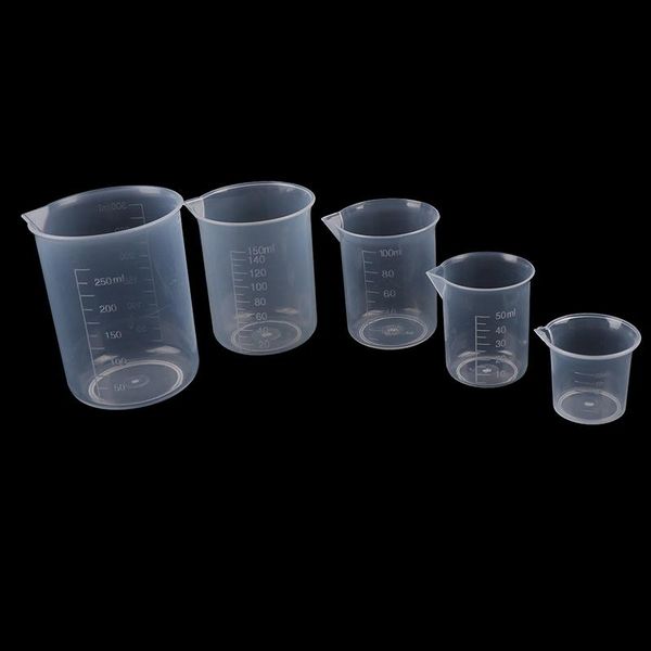 

lab supplies 10pcs / 50ml-500ml transparent cup plastic measuring for home kitchen baking utensils