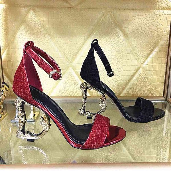 

80% off outlet store one line sandals fairy style summer new thick heel versatile fashion profiled heel open toe roman women's shoes, Black