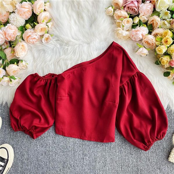 

women's t-shirt slim 2021 skew collar off shoulder summer casual women spring high waist crop tee t shirt short sleeve tshirt, White