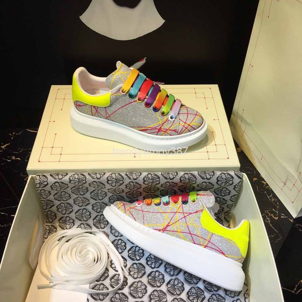 

dress shoes silver flash fashion small white shoes sequin graffiti lovers casual sports spring and summer board trend single, Black