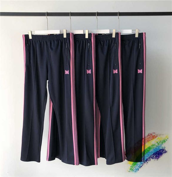 

men's pants pretas sweatpants das mulheres dos homens qualidade superior rosa borboleta bordado tipo agulhas hip-hop awge calas mx8v, Black