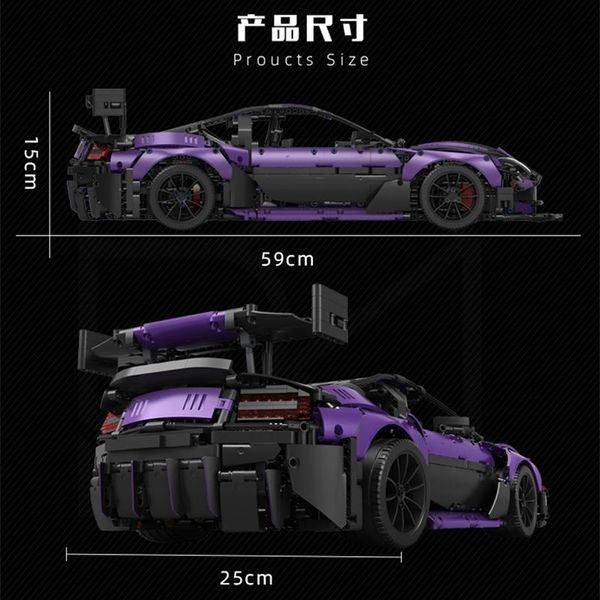 

moc-8780 1:8 purple famous super sports car vantage building blocks techniced c001 model 3850pcs toy children boy classic brick gift