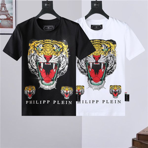 

2022 designer men's pp diamond t-shirt short sleeve brand spring summer skull t-shirt m-3xl #733, White;black