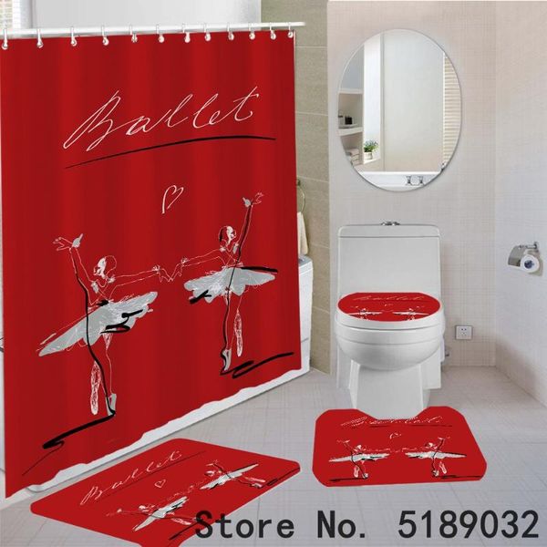 

shower curtains ballet curtain cute girl ballerina dancer skirt gymnastic kid nursery bathroom child fabric waterproof and hooks